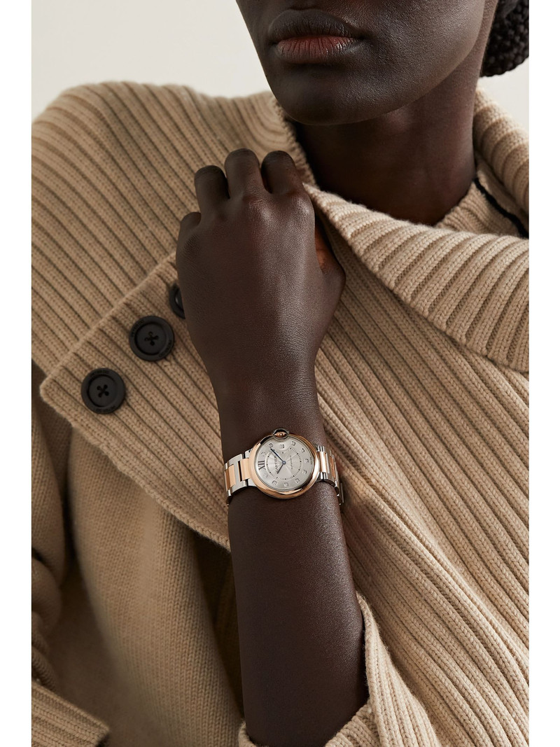 Cartier Ballon Bleu de Cartier Automatic 36mm 18-karat rose gold, stainless steel and diamond watch White outlook