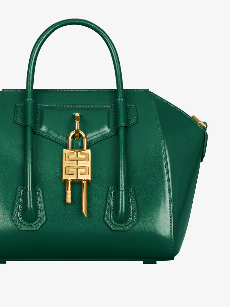 MINI ANTIGONA LOCK BAG IN BOX LEATHER 7