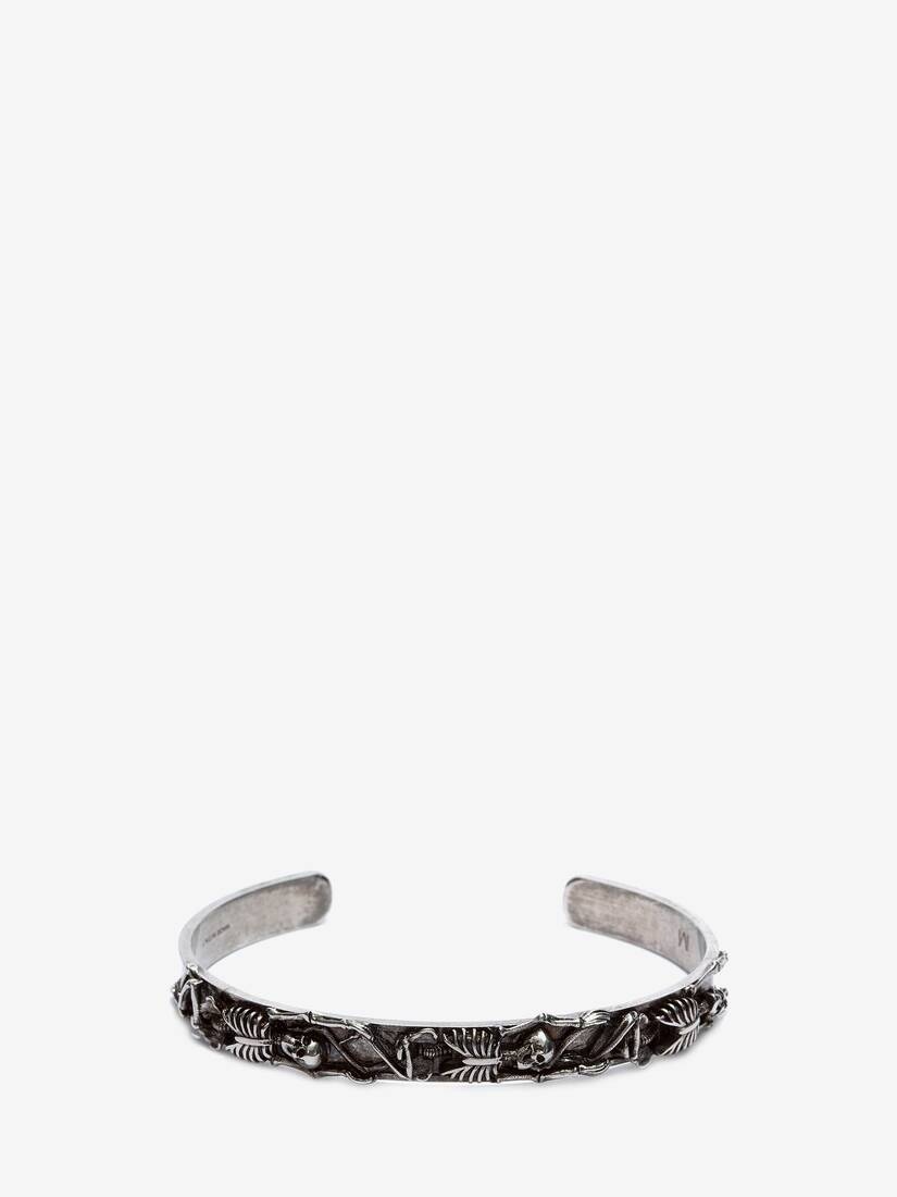 Dancing Skeleton Bracelet in Antique Silver - 1