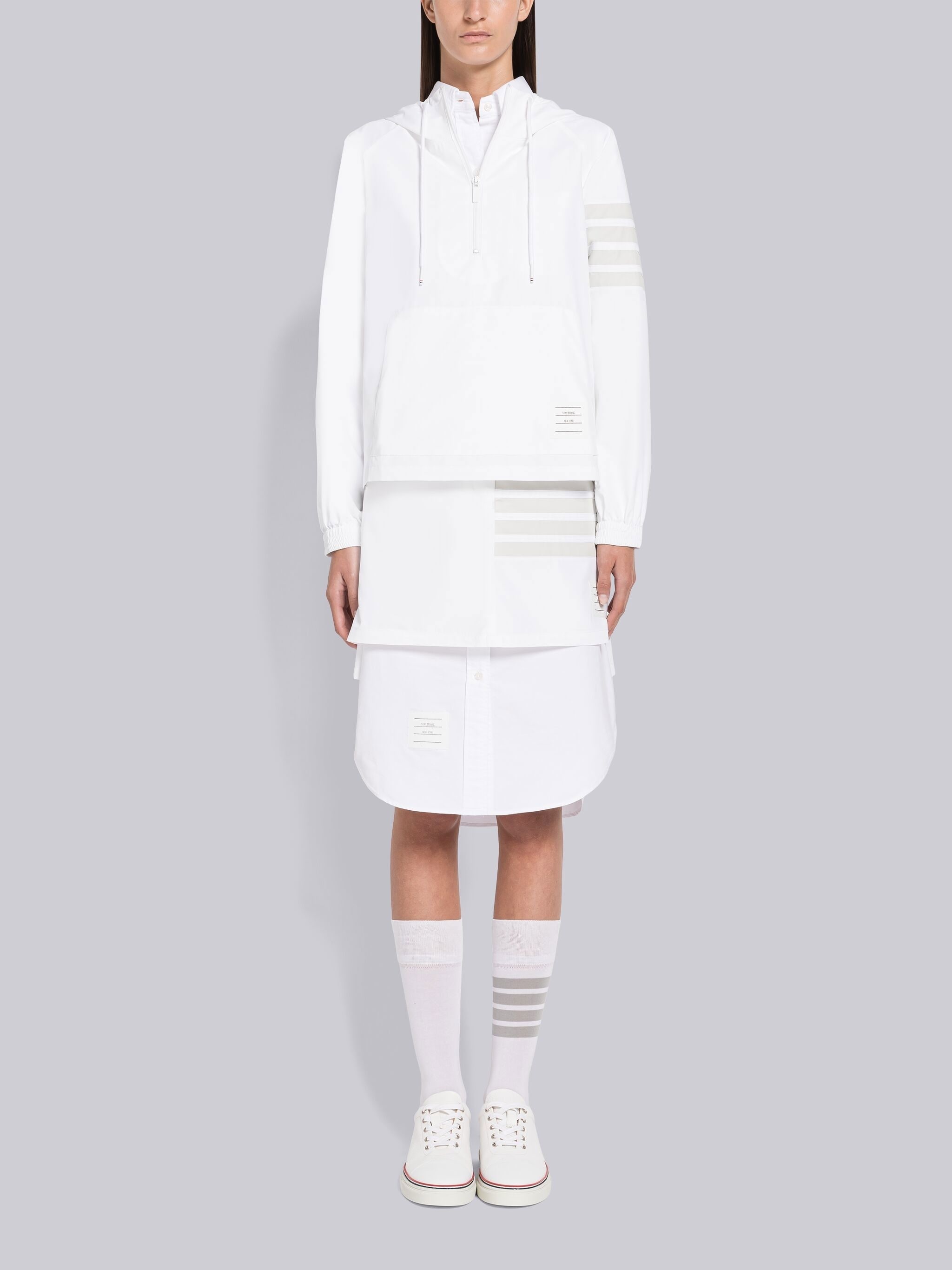 White Flyweight Tech 4-Bar Pleated Mini Skirt - 8