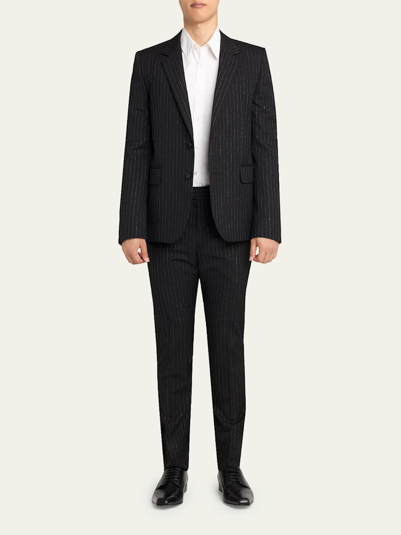 Alexander McQueen Men's Metallic Hairline Stripe Single-Breasted Sport Coat outlook