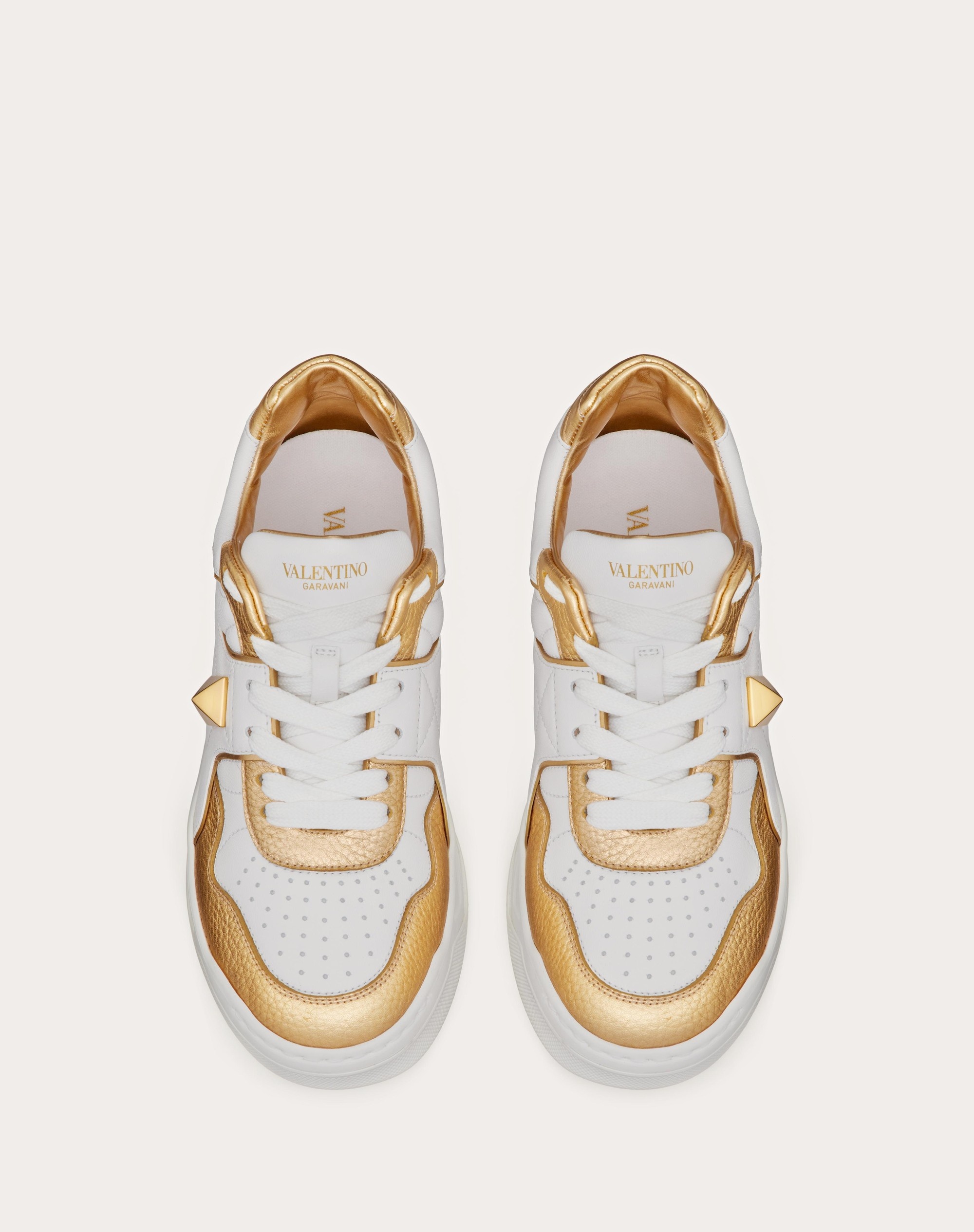 ONE STUD LOW-TOP NAPPA SNEAKER WITH METALLIC DETAILS - 4