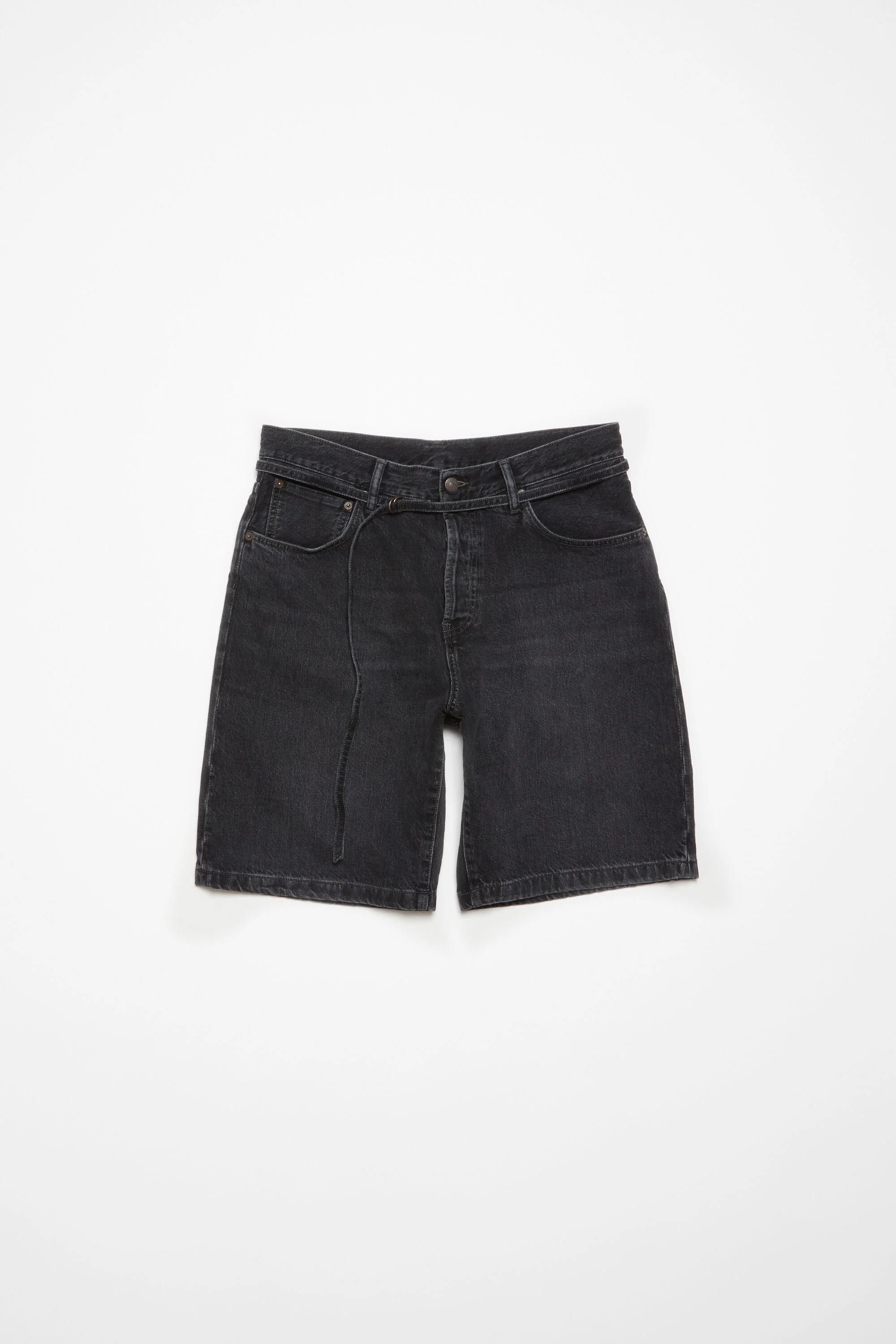 Loose fit denim shorts - Black - 7