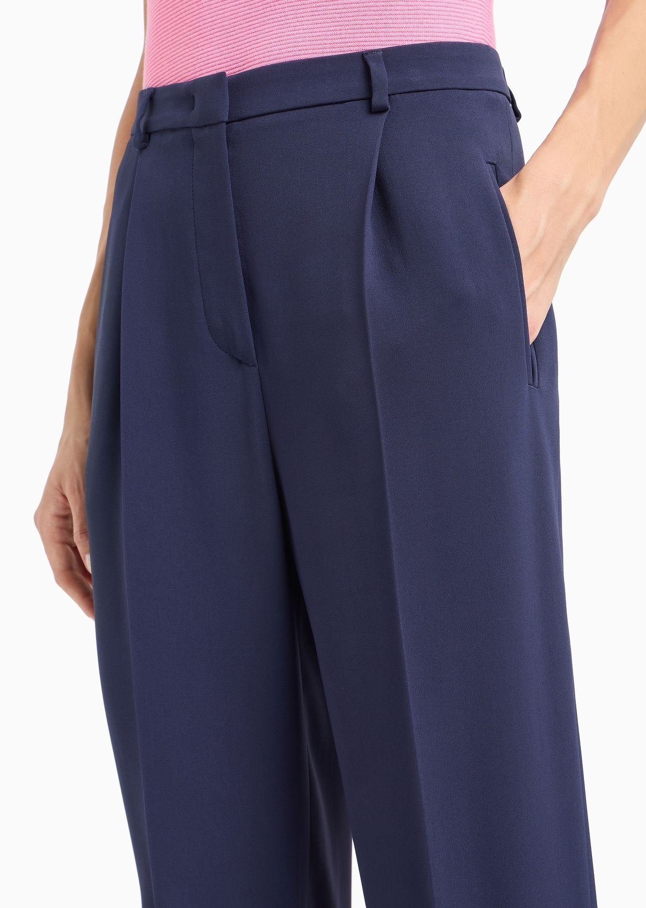 Straight-leg one-pleat trousers in viscose cady - 5