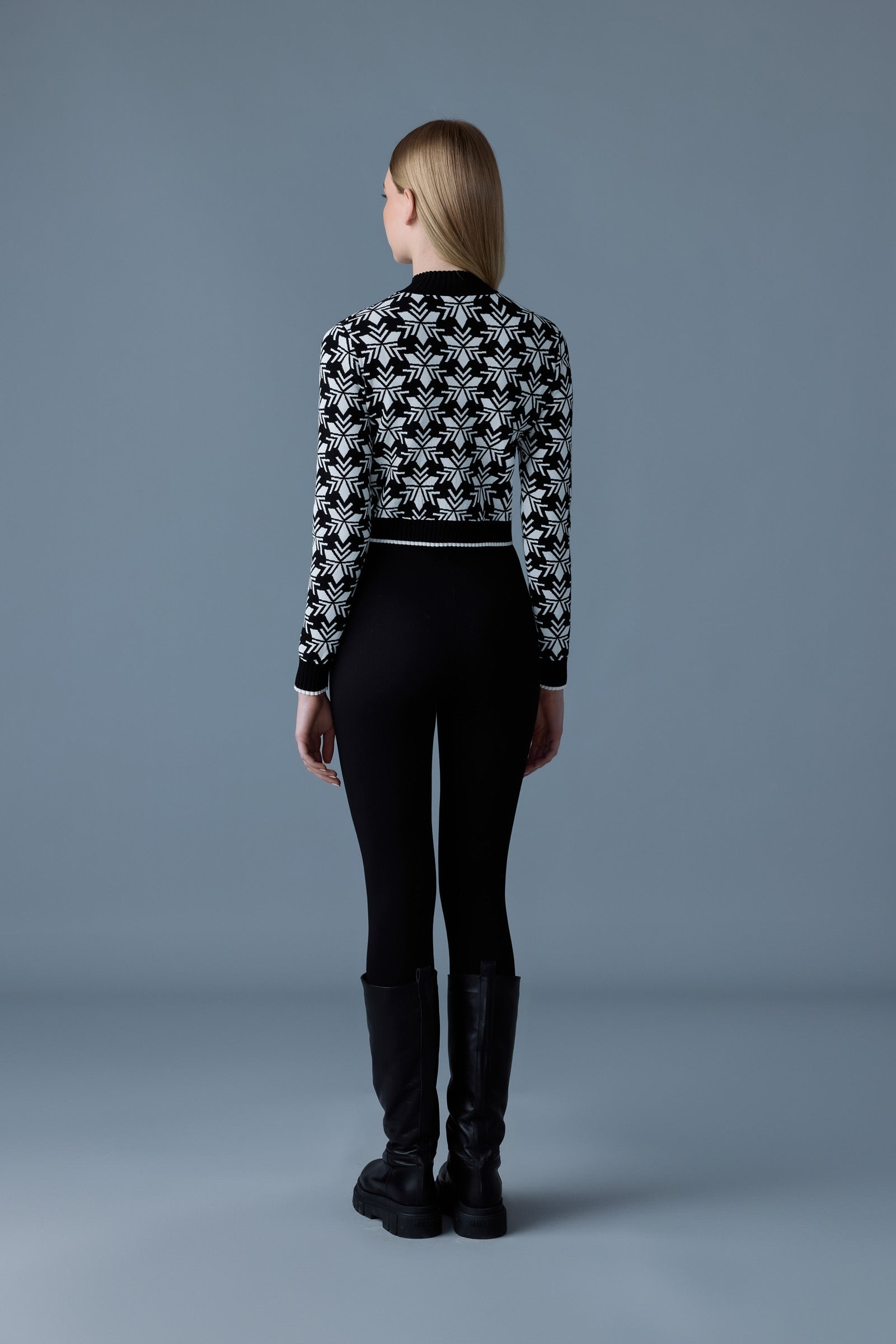 LAN-SF Snowflake Jacquard knit top - 4