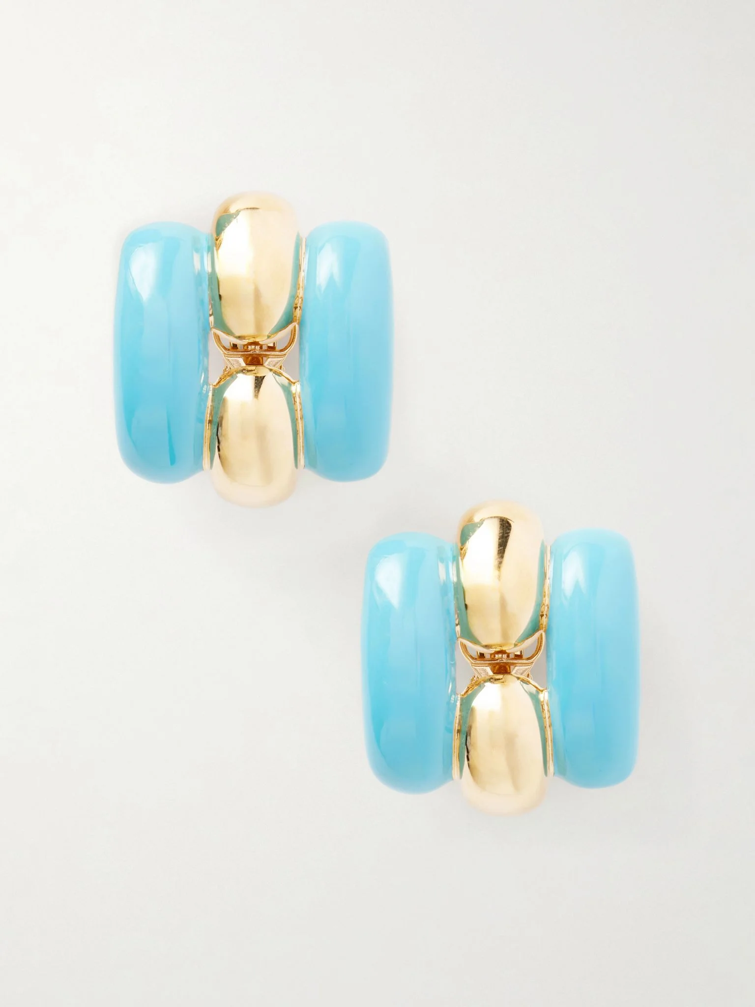 Pas Plus enamel earrings Turquoise - 1