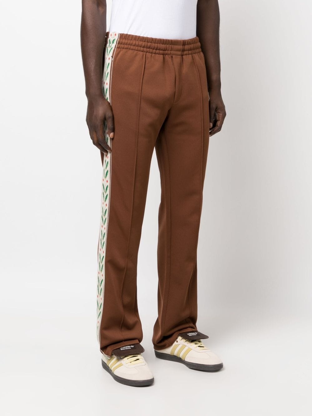 logo-patch straight track pants - 3