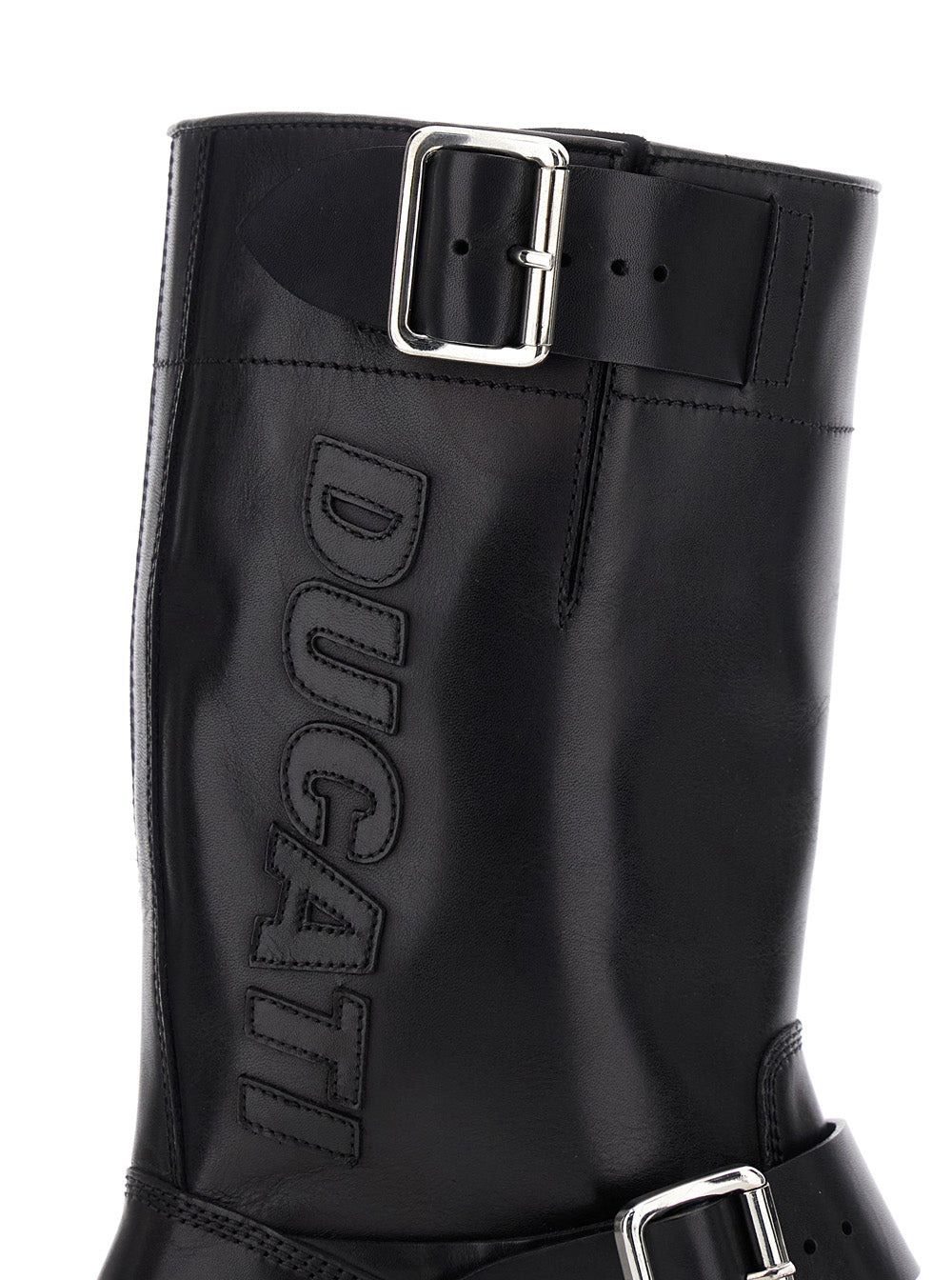 Dsquared2 Men 'Ducati X D2' Black Ankle Boots With Side Zip Closure And Maxi Logo Lettering On The S - 3