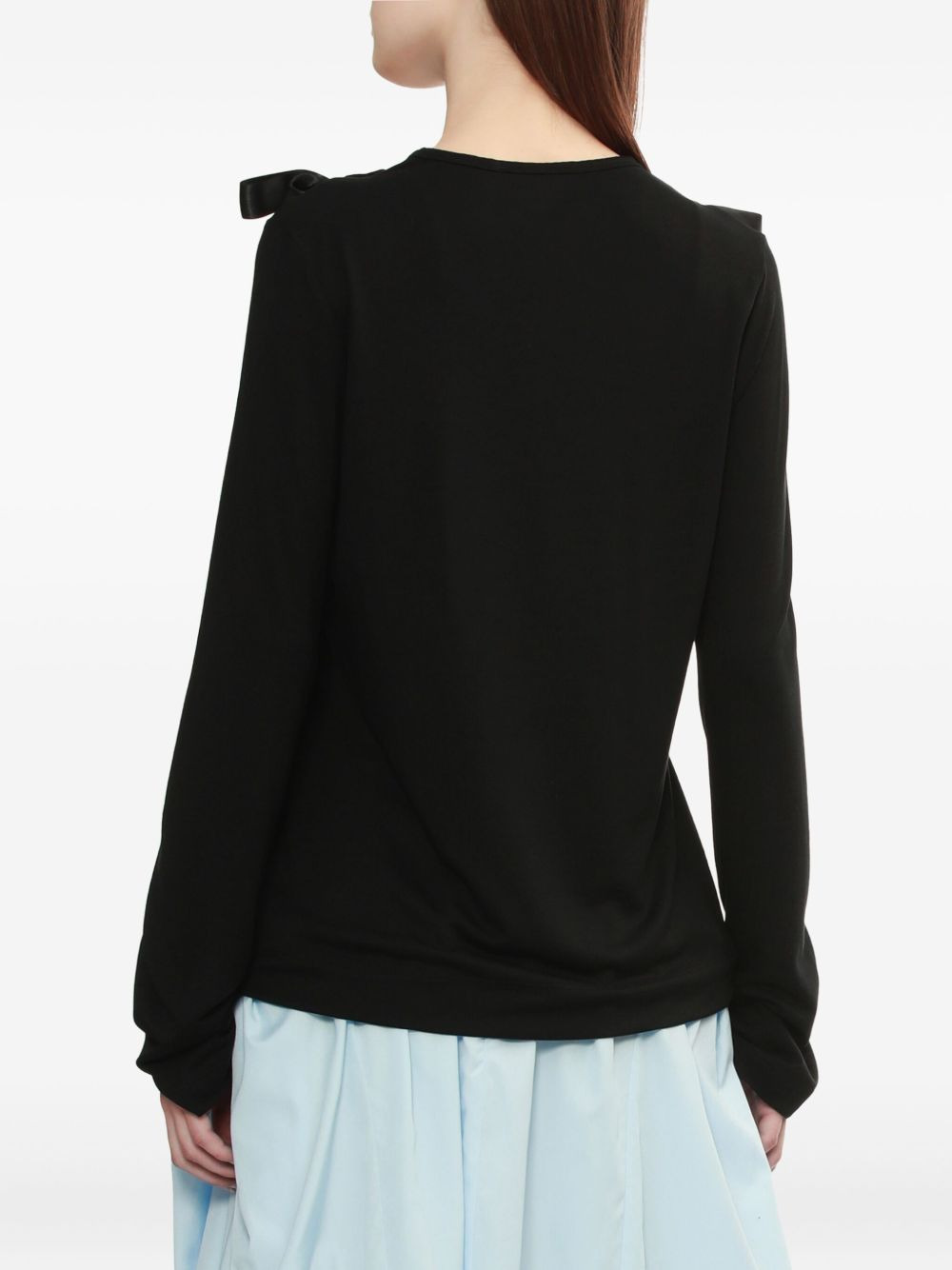 ribbon-detail long-sleeve T-shirt - 4