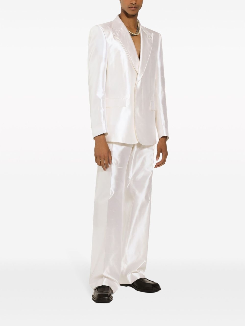 straight-leg silk tailored trousers - 3