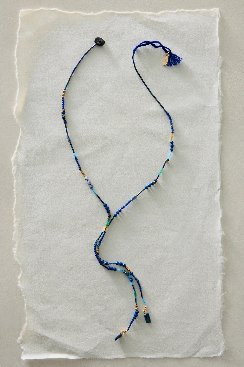 Muse Semi-Precious Beaded Lariat Necklace - 1