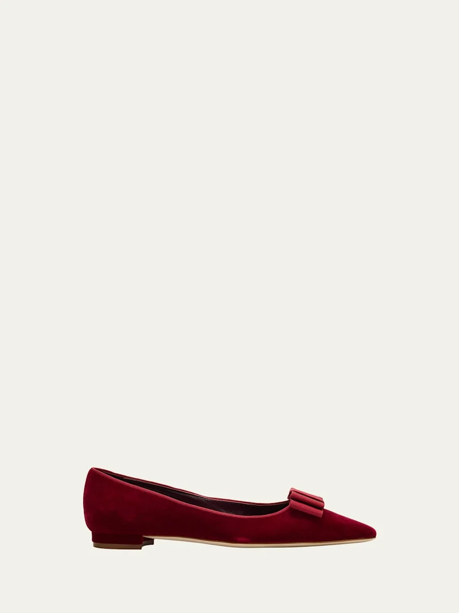 Reador Velvet Bow Flats - 1