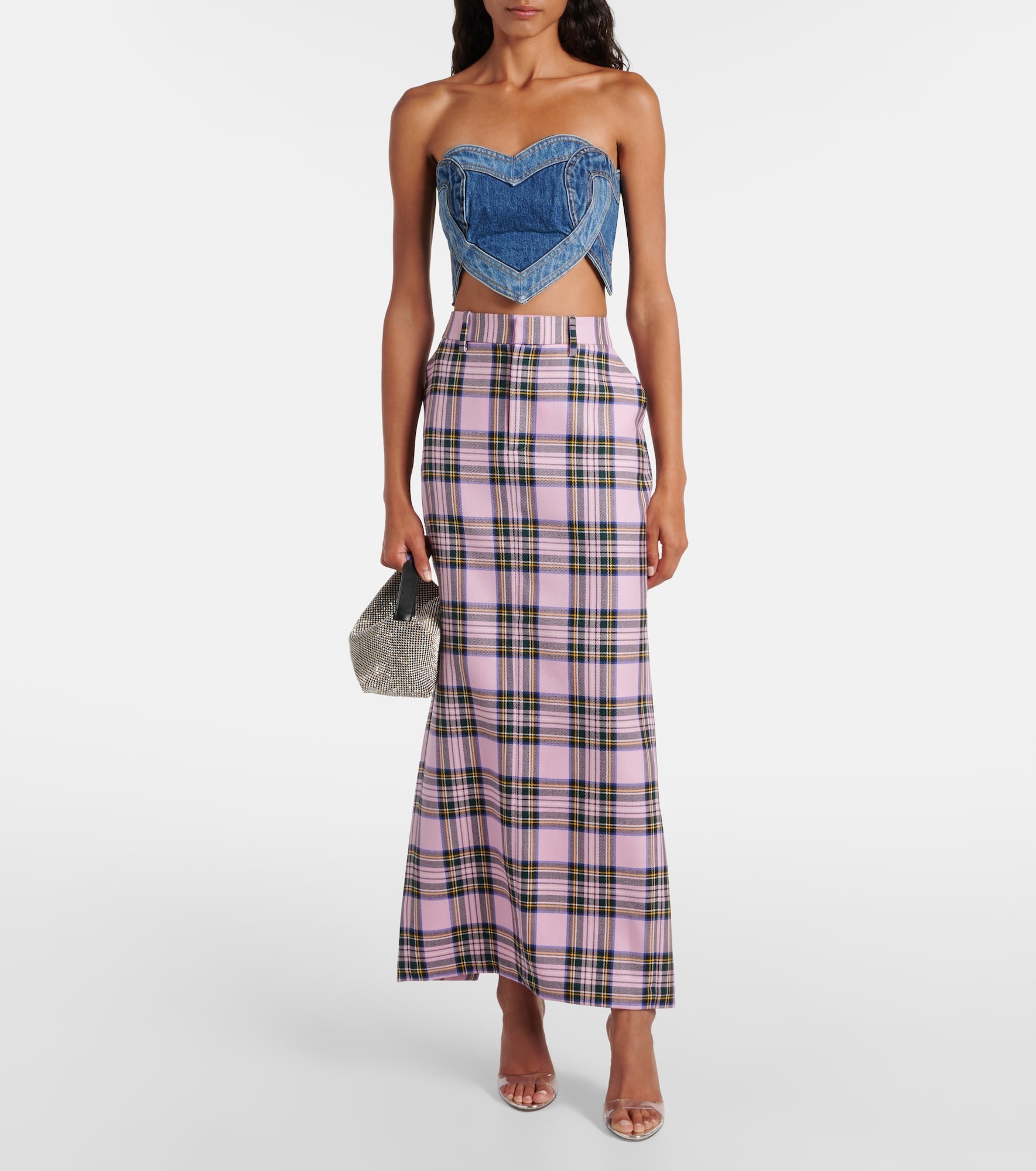 Plaid wool midi skirt - 2
