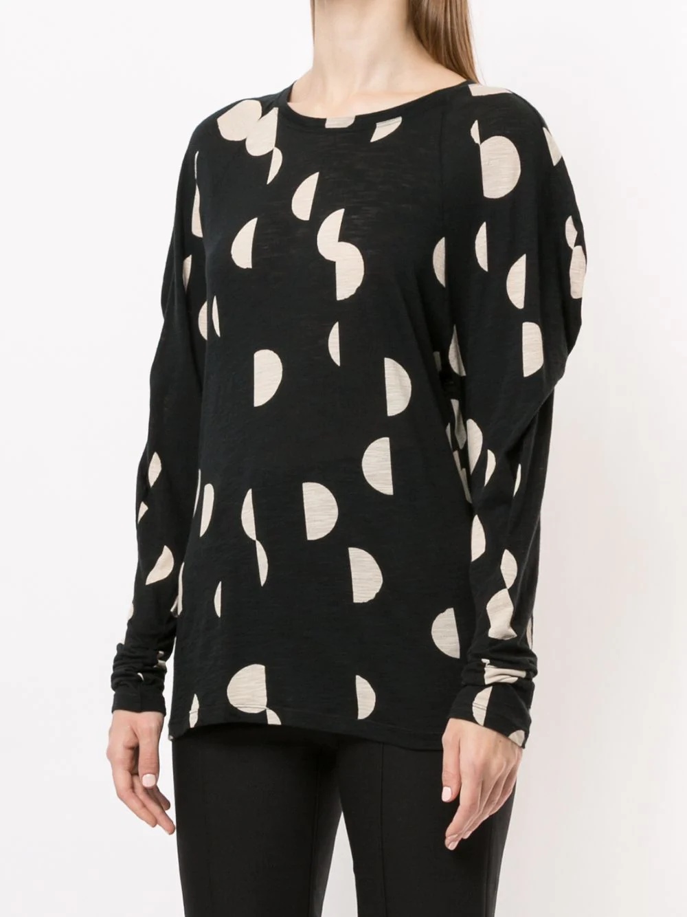 circle print long-sleeve top - 3