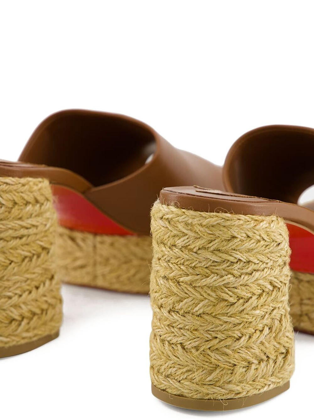 85mm leather jute platform heeled sandals - 4