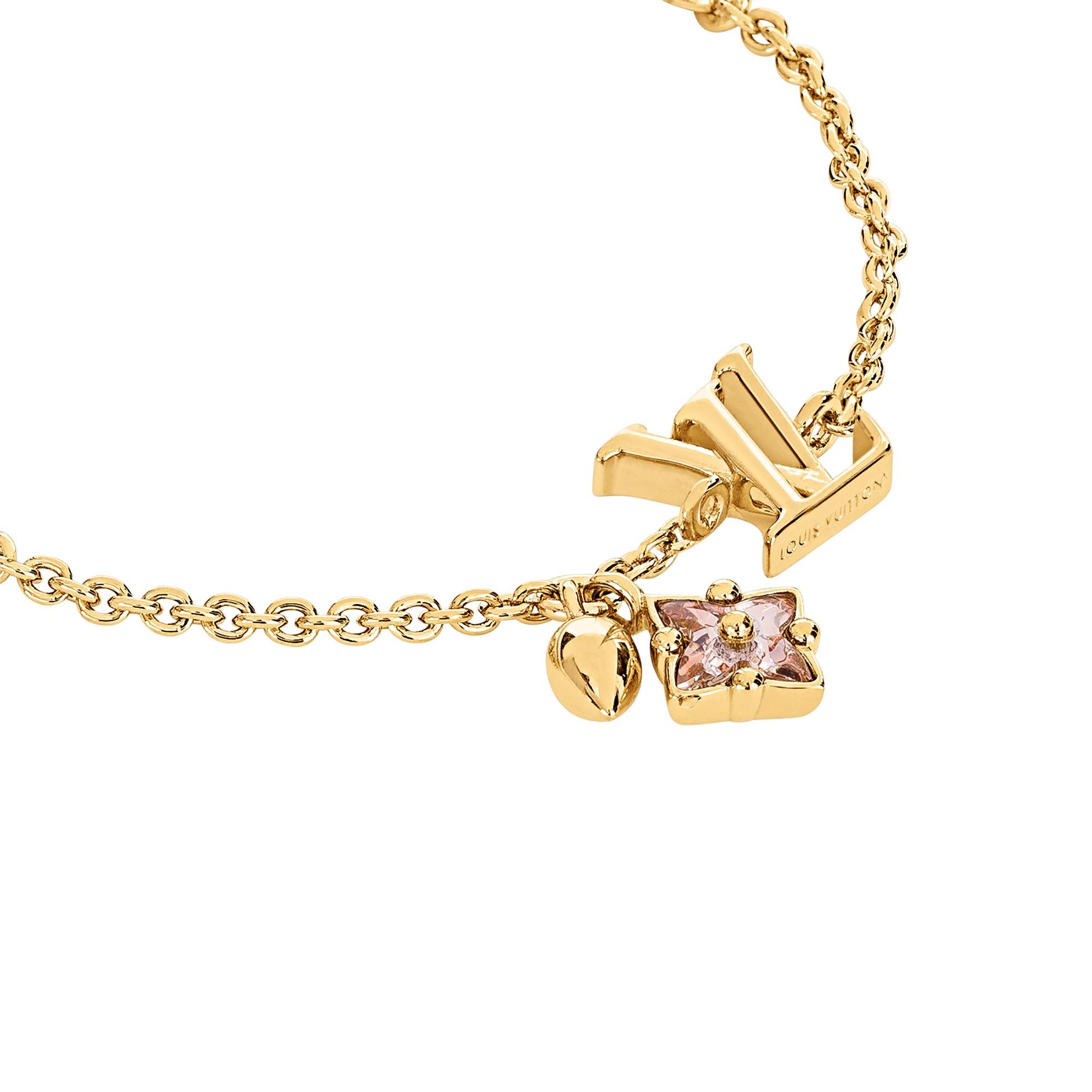 Louis Vuitton Metal Crystal LV Iconic Necklace Gold