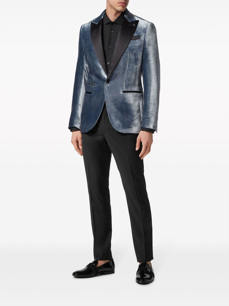 PHILIPP PLEIN contrast-lapel velvet blazer outlook