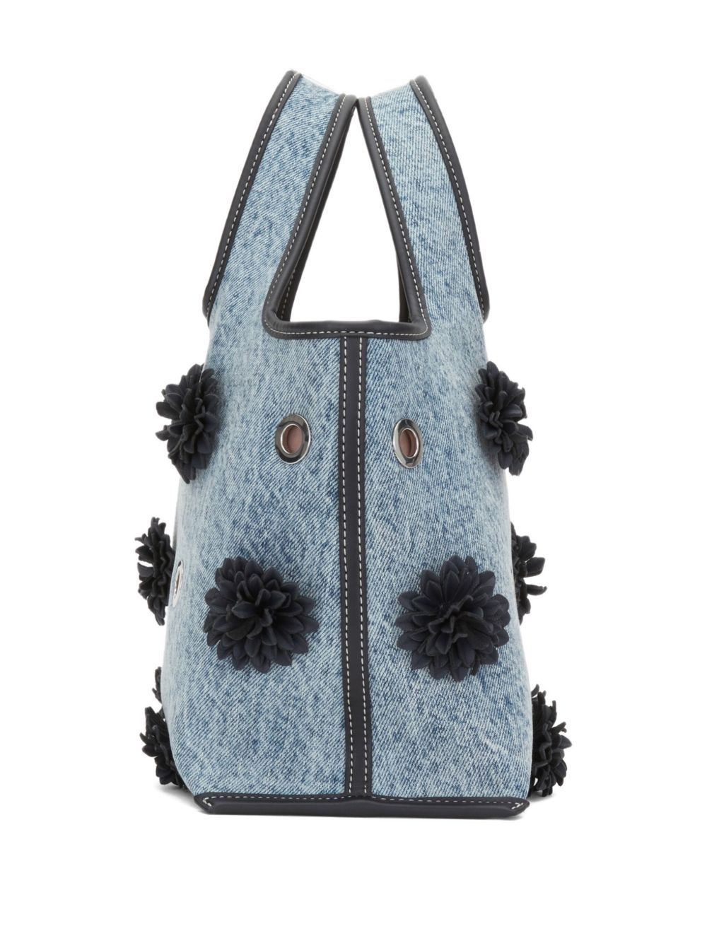 flower-embellished eyelet tote bag - 5
