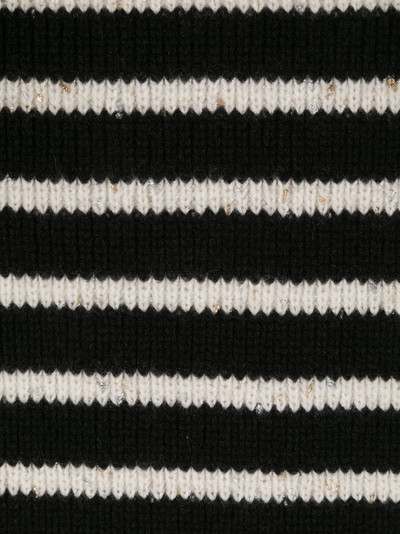 Balmain stripe-pattern cashmere-blend scarf outlook