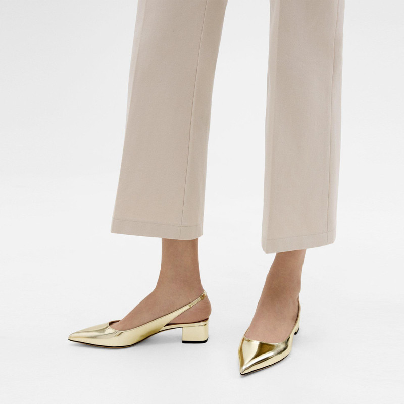 Theory Slingback Pump in Metallic Leather outlook