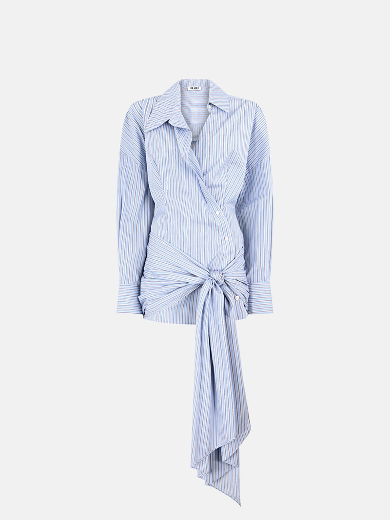 LIGHT BLUE AND WHITE MINI DRESS 1
