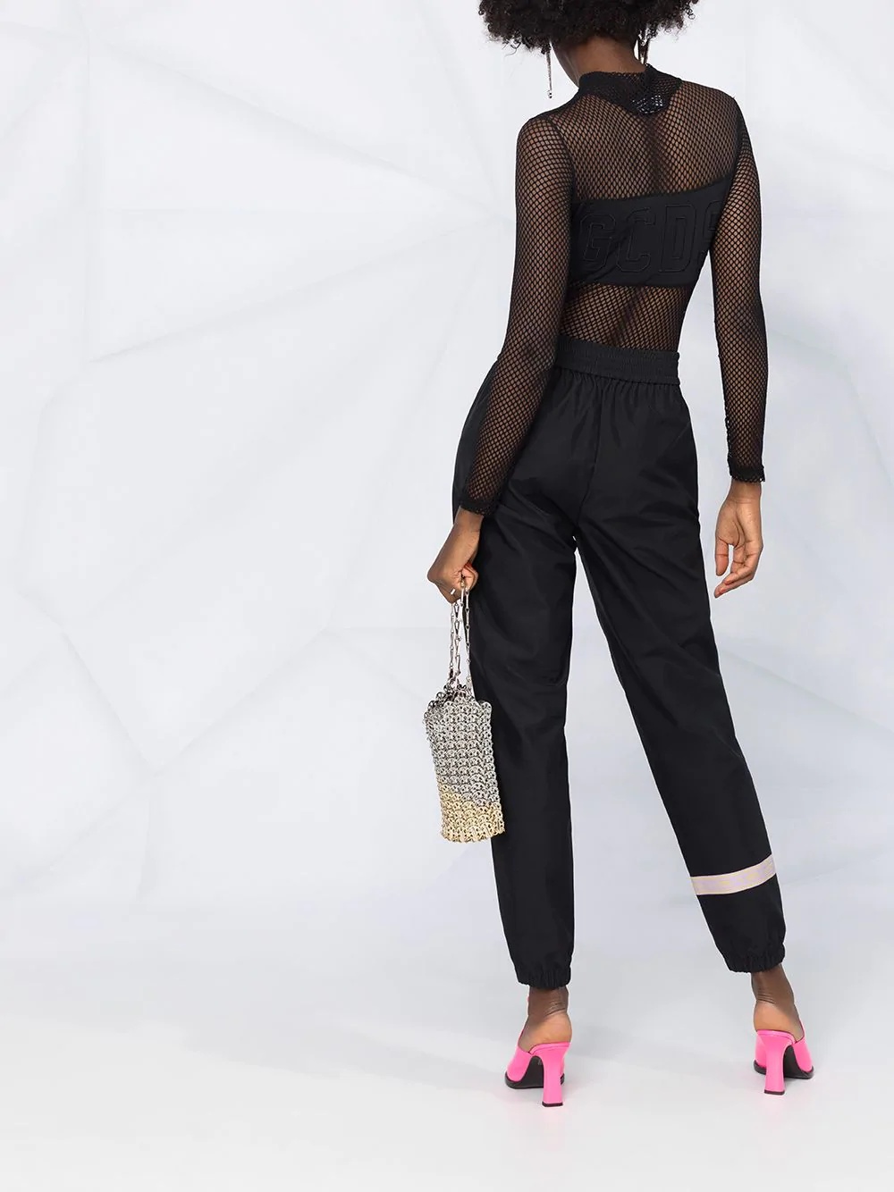 mesh mock neck bodysuit  - 6