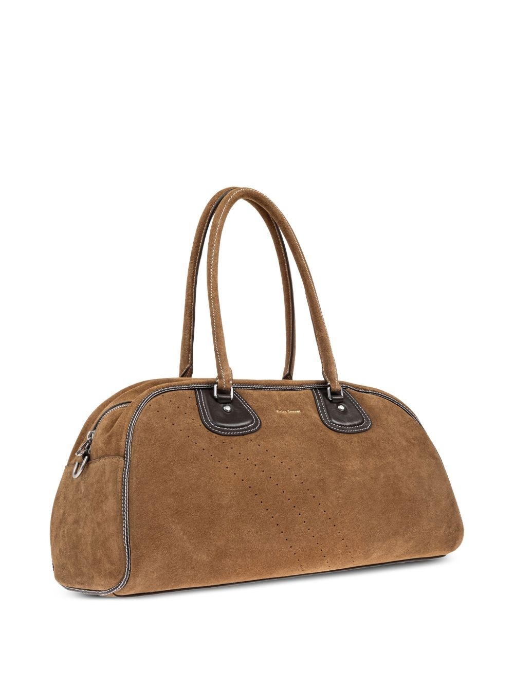 Wales Bonner perforated suede handbag - 4
