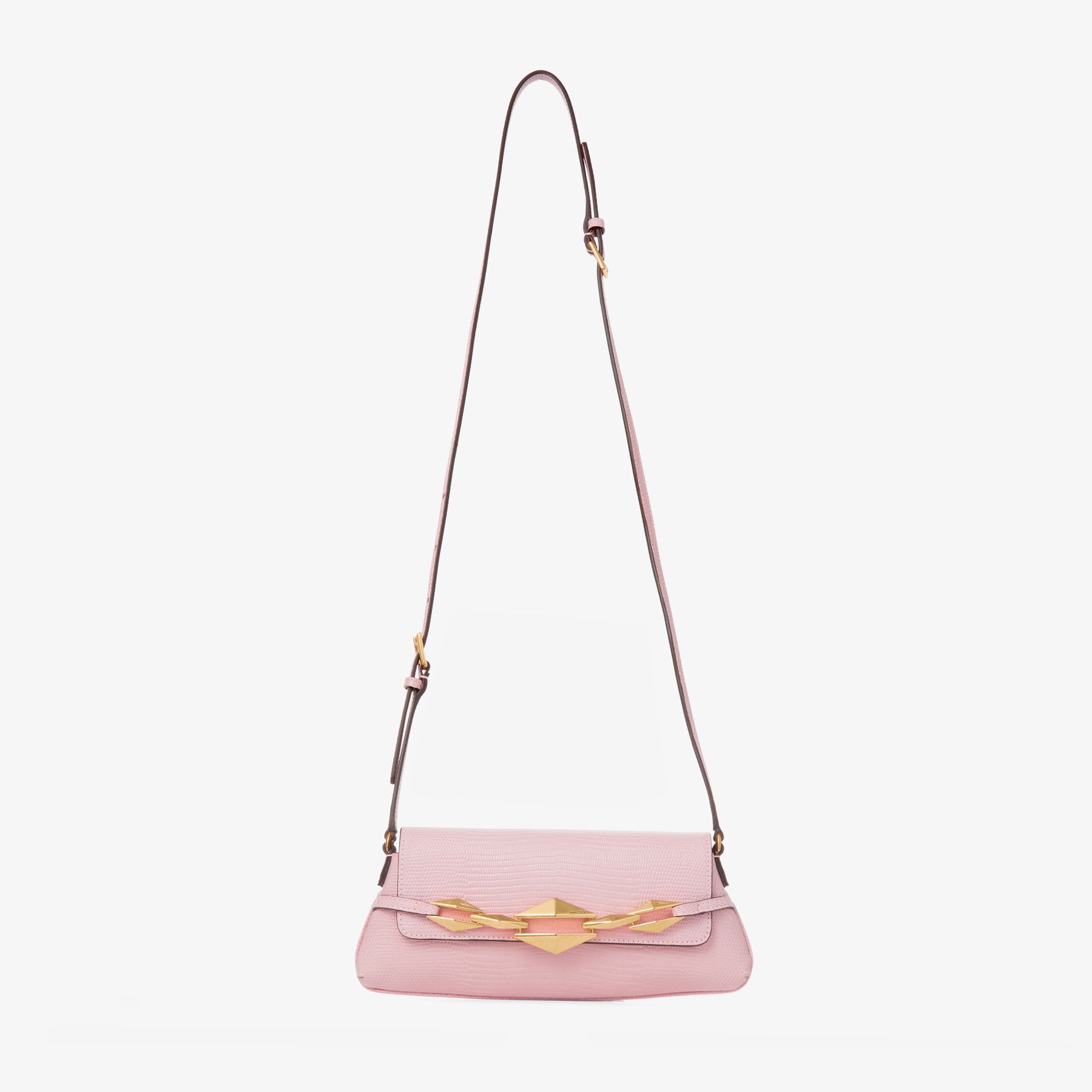 ★JIMMY CHOO★DIAMOND SHOULDER EAST-WEST S★Garnet Diamond Shoulder | Garnet Calf Leather Mini Bag | JIMMY CHOO
