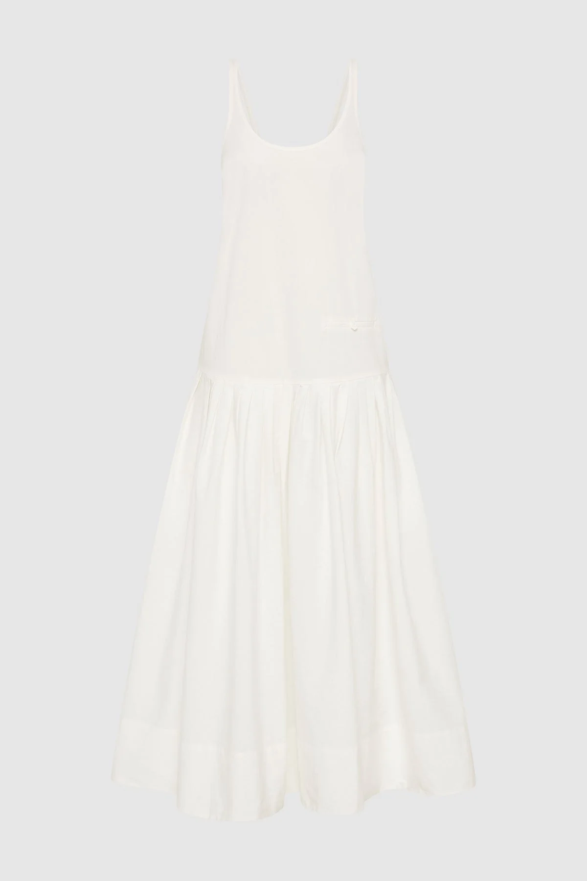 Relaxed Pleat Dress - Off White - 1