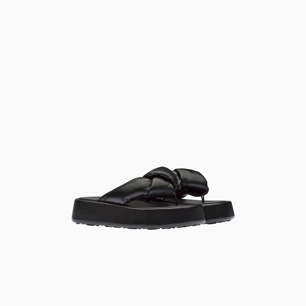 Padded mordoré nappa leather thong sandals - 1