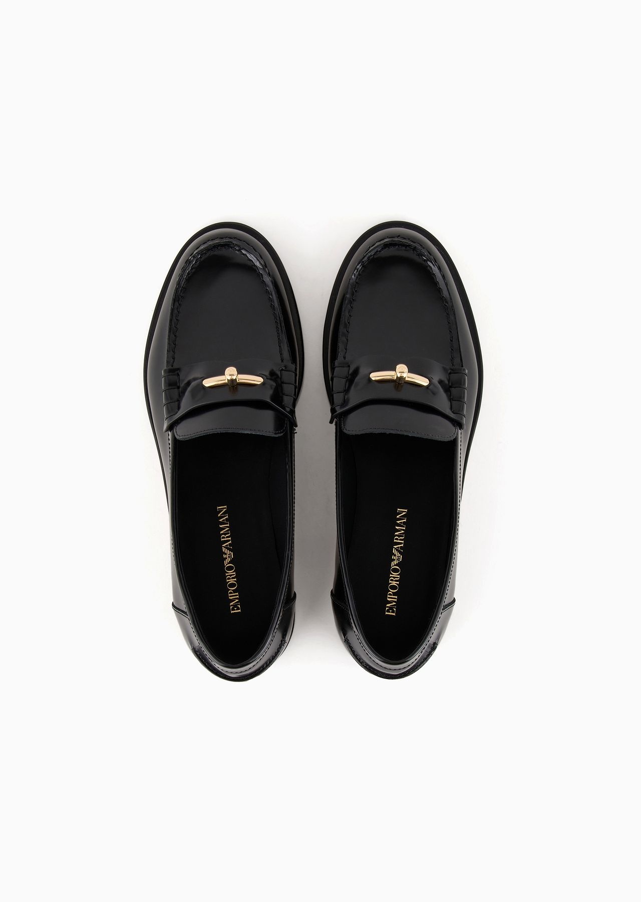 Polished leather loafers with stirrup bar - 5