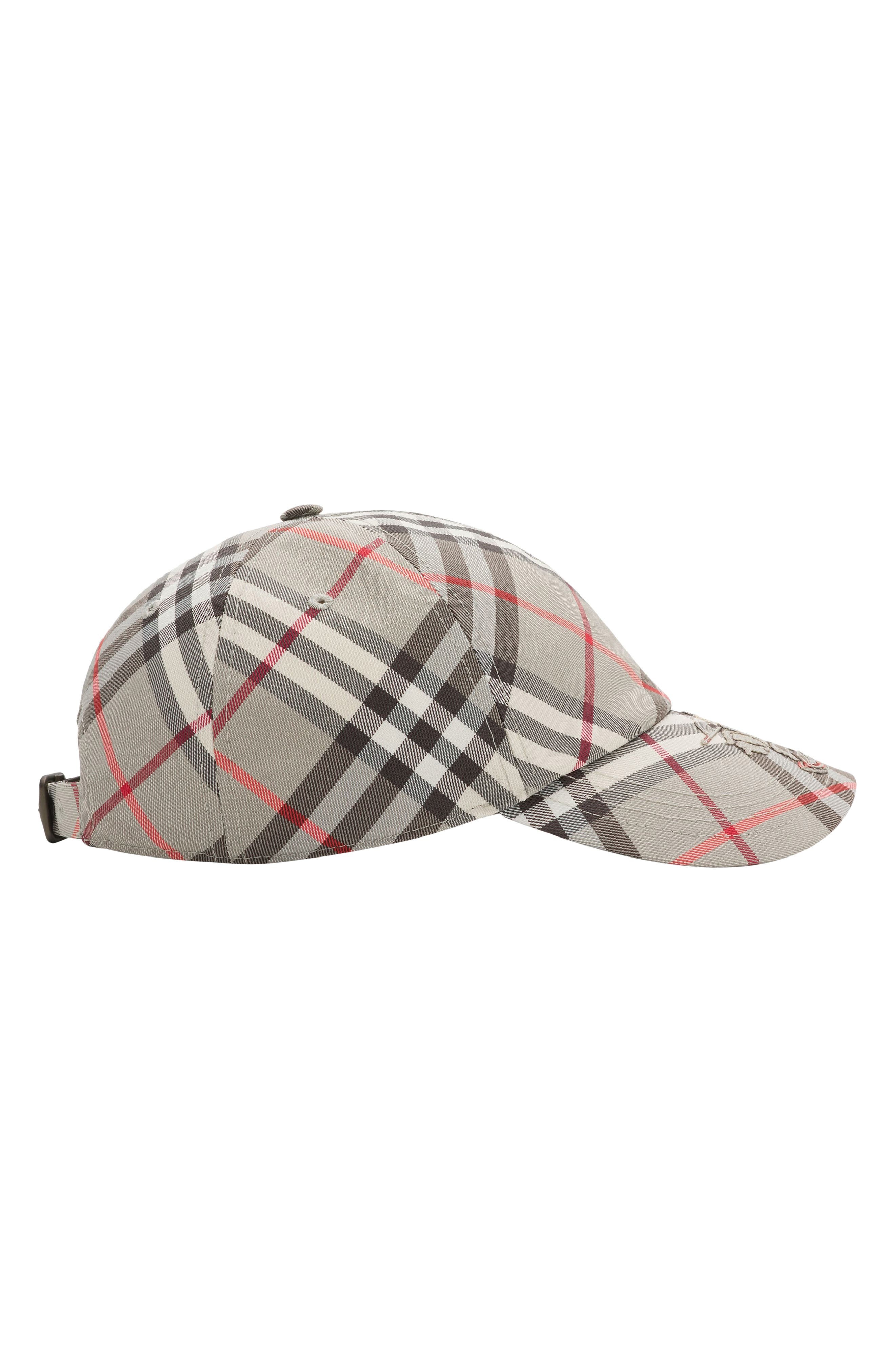 burberry EKD Embroidered Bias Check Adjustable Baseball Cap in Mauve Grey Ip Check at Nordstrom - 2