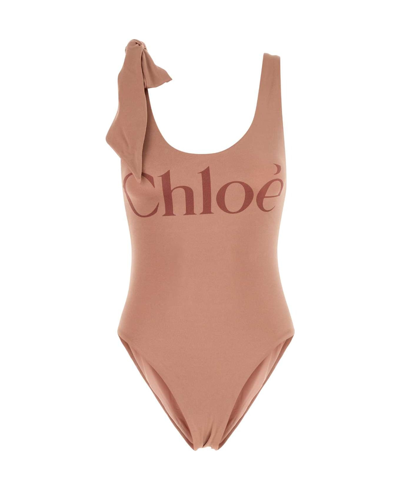 Antiqued Pink Stretch Nylon Swimsuit - 1