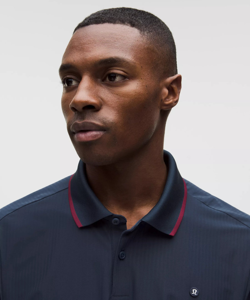 UV-Protective Striped Mesh Tennis Polo Shirt 4