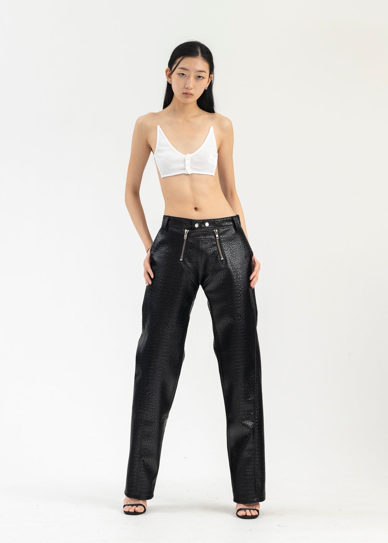 BLACK TROUSERS WITH DOUBLE ZIPS - 5