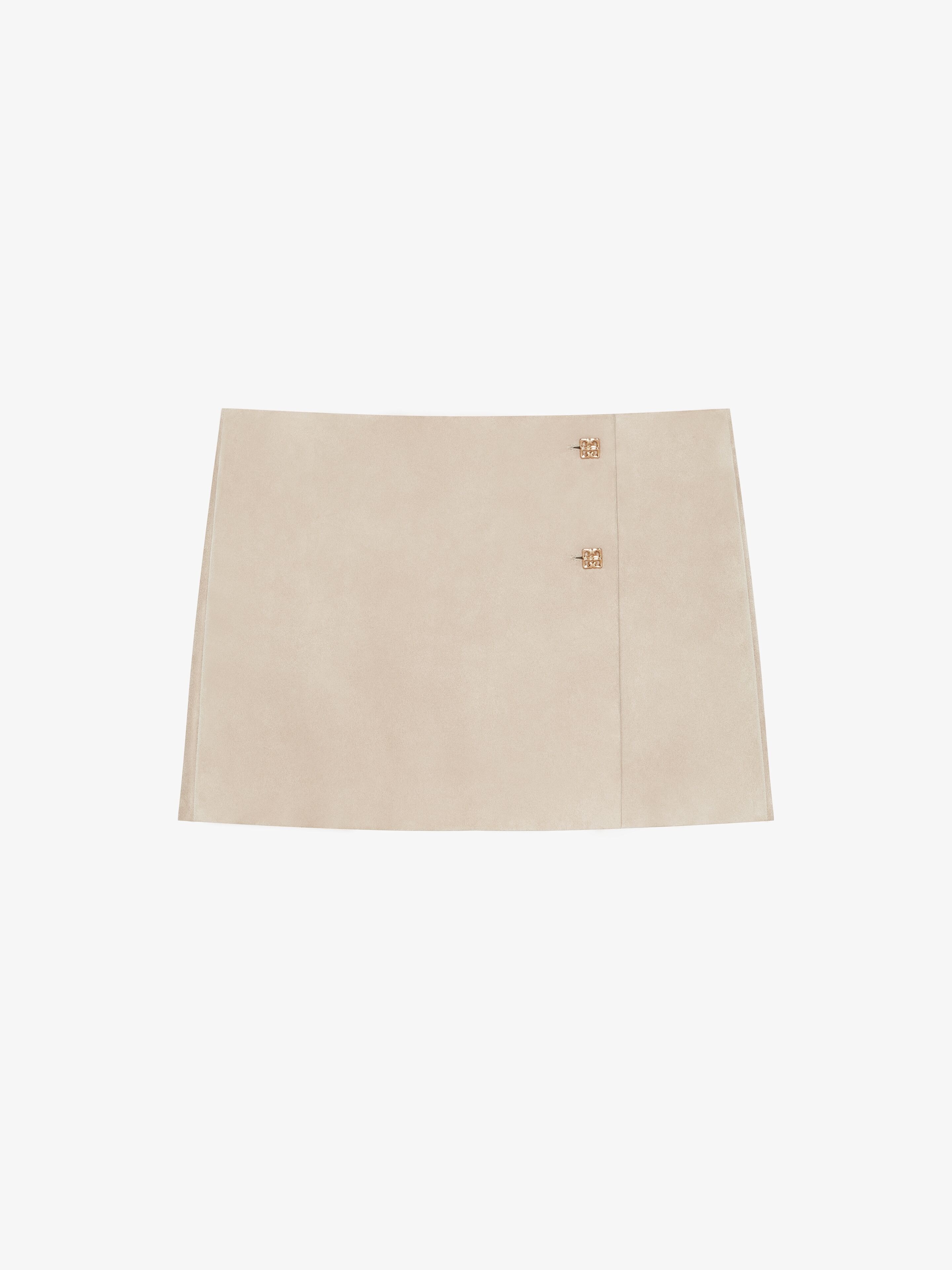 WRAP MINI SKIRT IN SUEDE WITH 4G DETAIL - 1