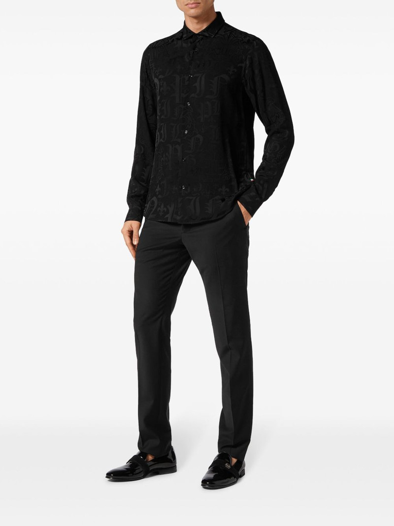 PHILIPP PLEIN tiger-print crystal-embellished shirt outlook