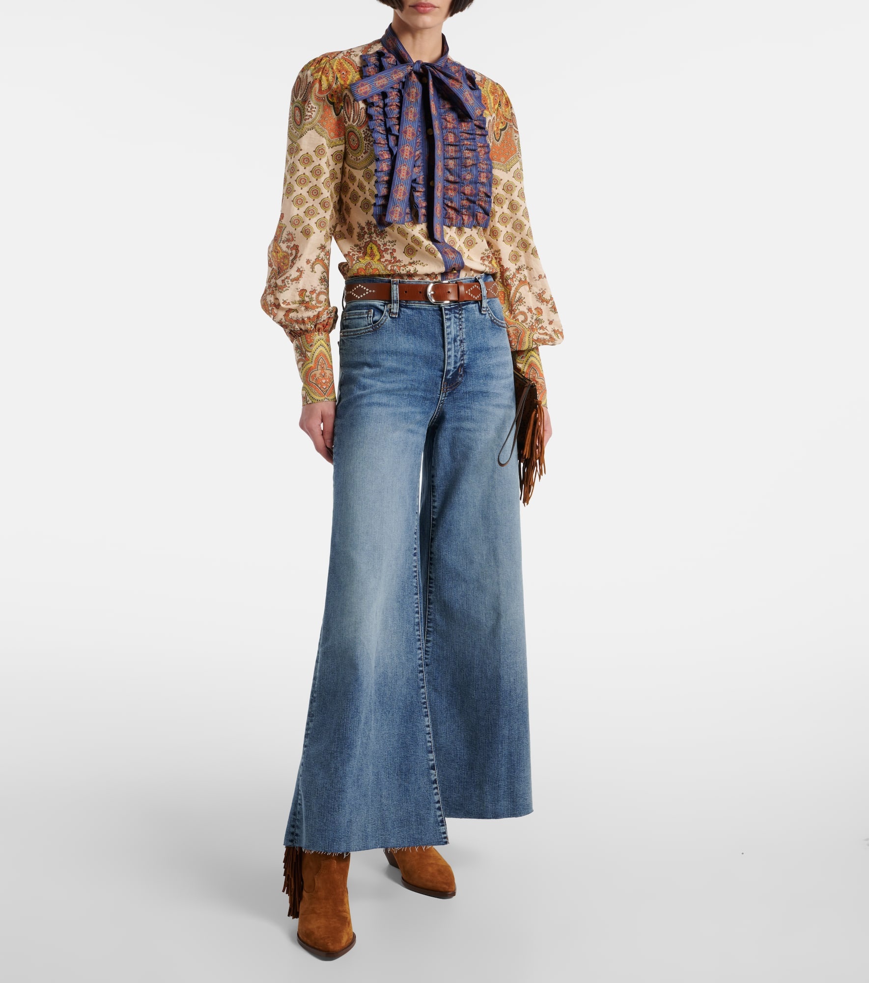 Le Palazzo Crop high-rise wide-leg jeans - 2