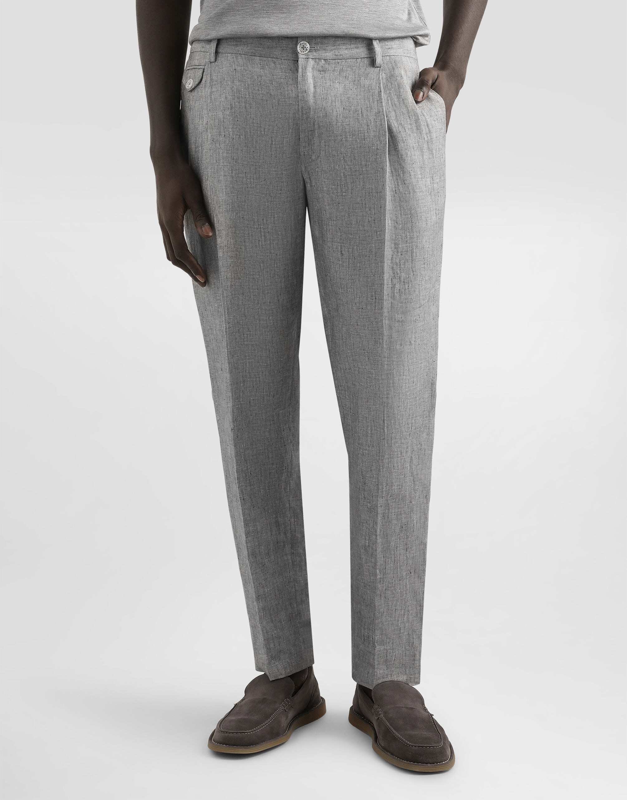 Washed linen canvas trousers - 2