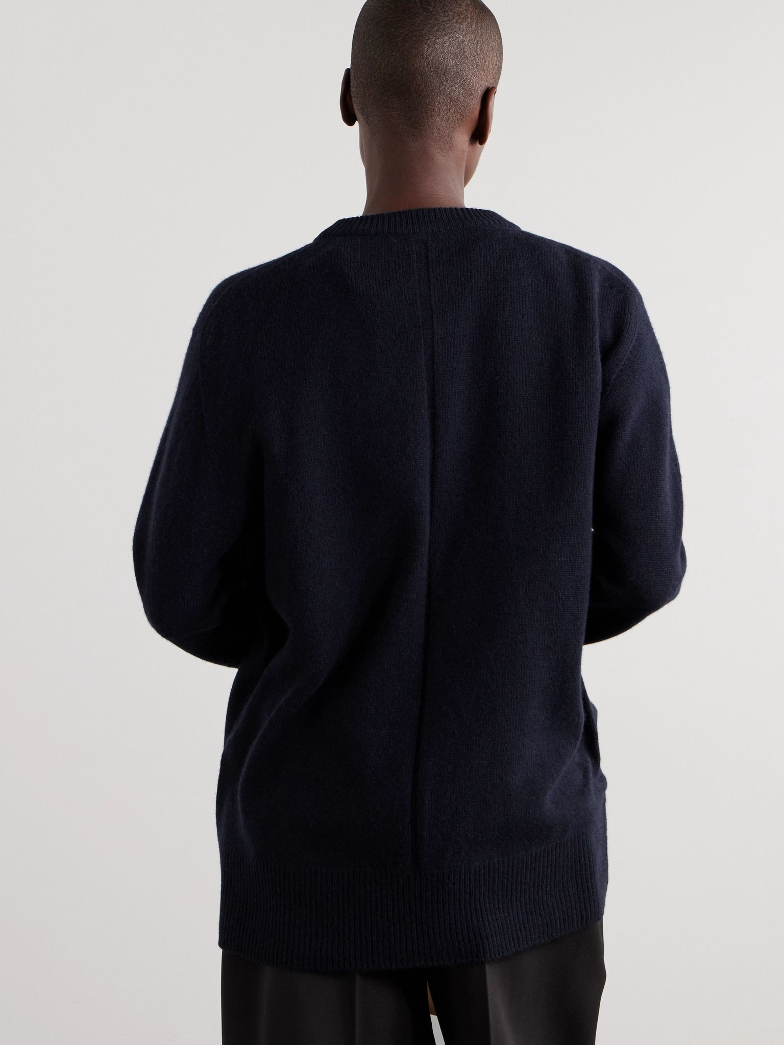 Essentials Sibem wool and cashmere-blend sweater Navy - 3