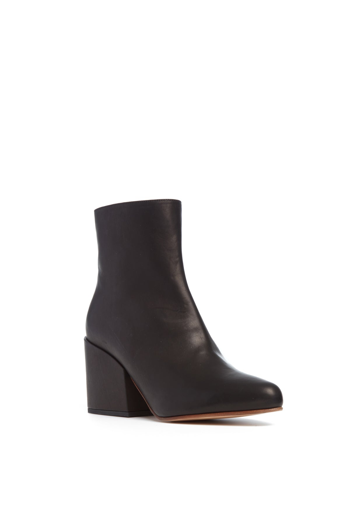 Tito Block Heel Boot in Black Leather - 2