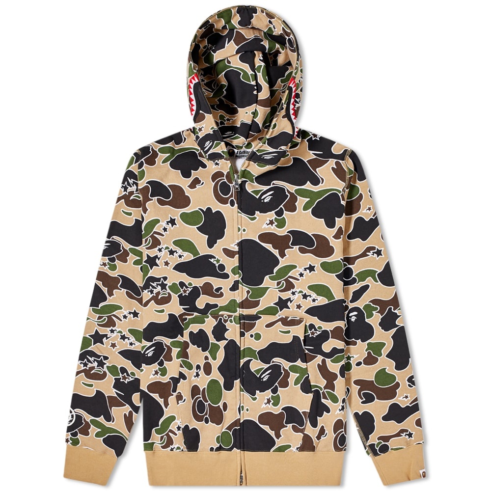 A Bathing Ape STA Camo Shark Zip Hoody - 1