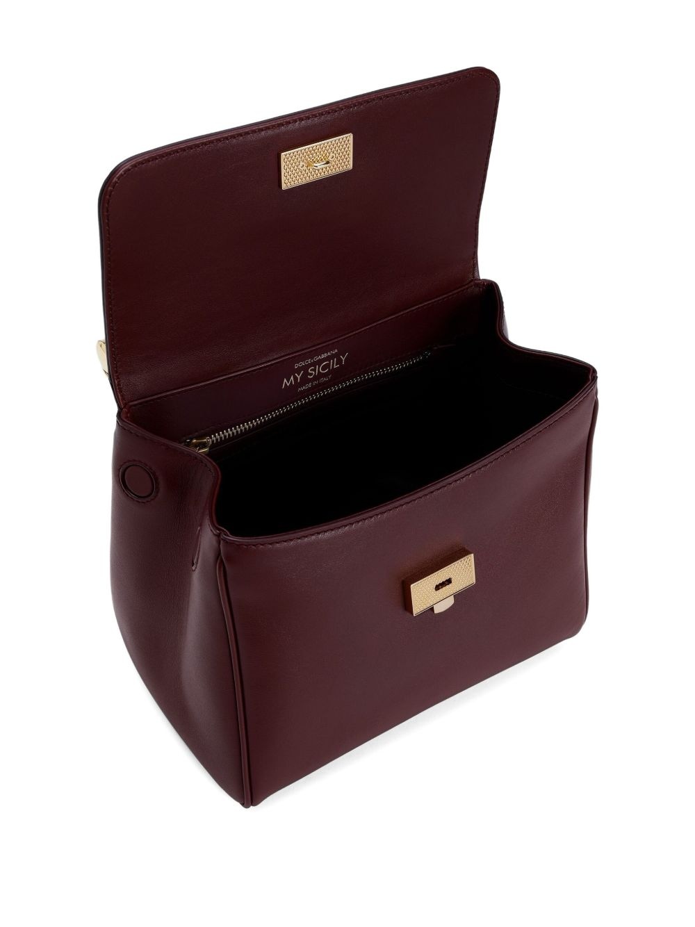 medium Sicily padlock-embellished leather handbag - 4