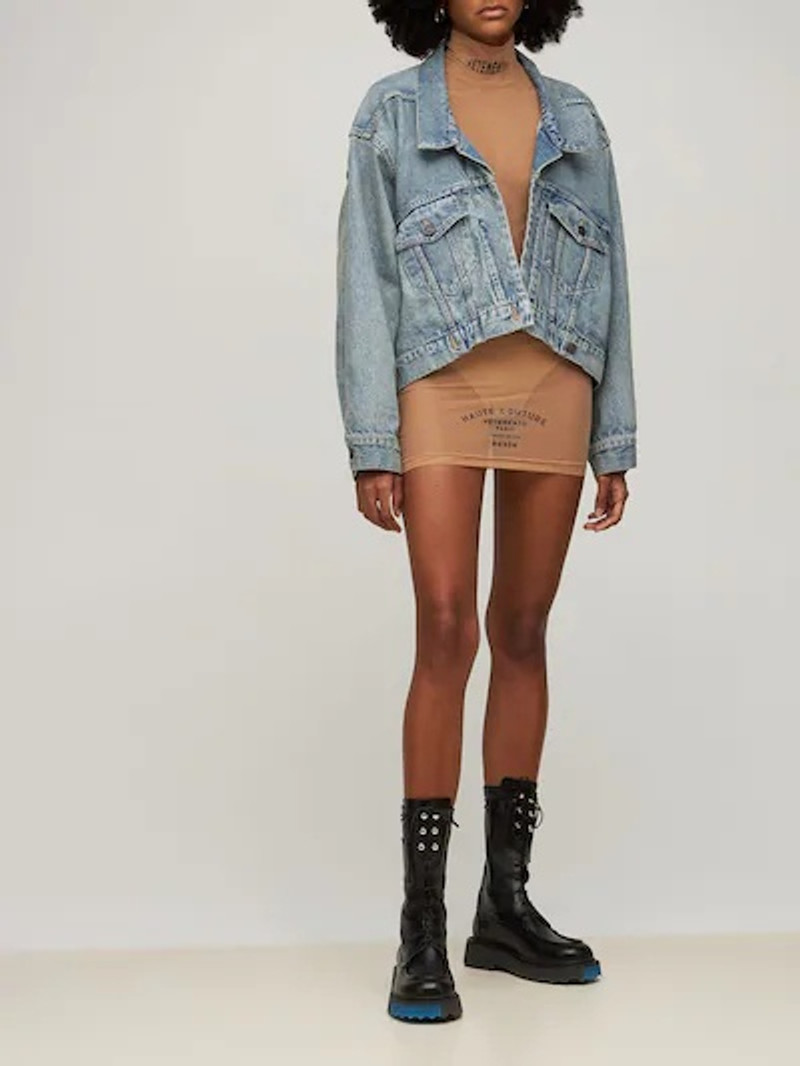 VETEMENTS LOGO TULLE TURTLENECK DRESS outlook