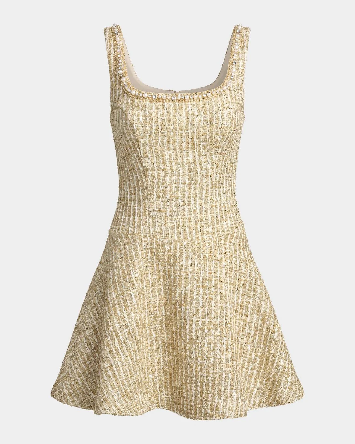 Ieena Embellished Bouclé A-Line Mini Dress - 1