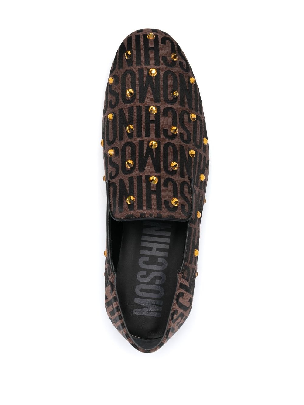 crystal-embellished jacquard loafers - 4