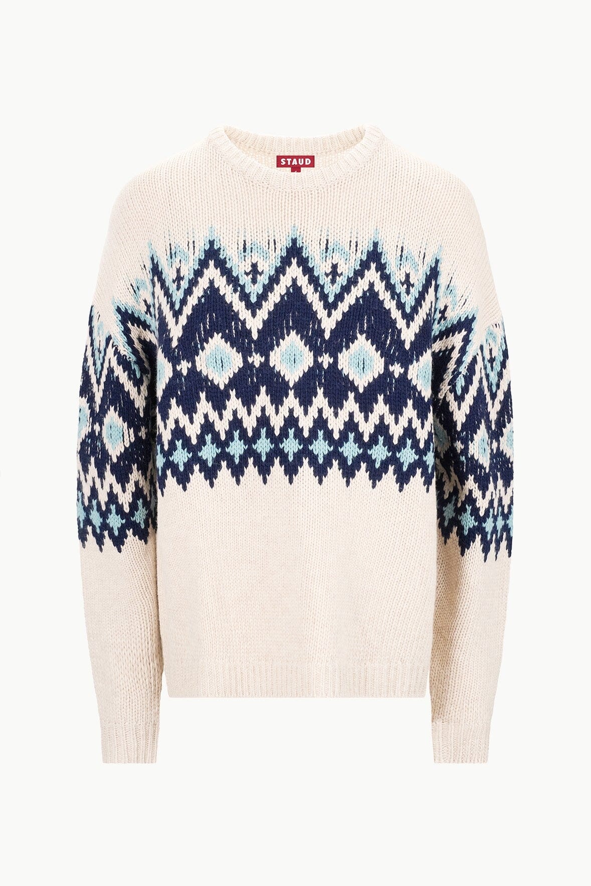 STAUD MORITZ SWEATER OATMEAL MULTI FAIRISLE - 1