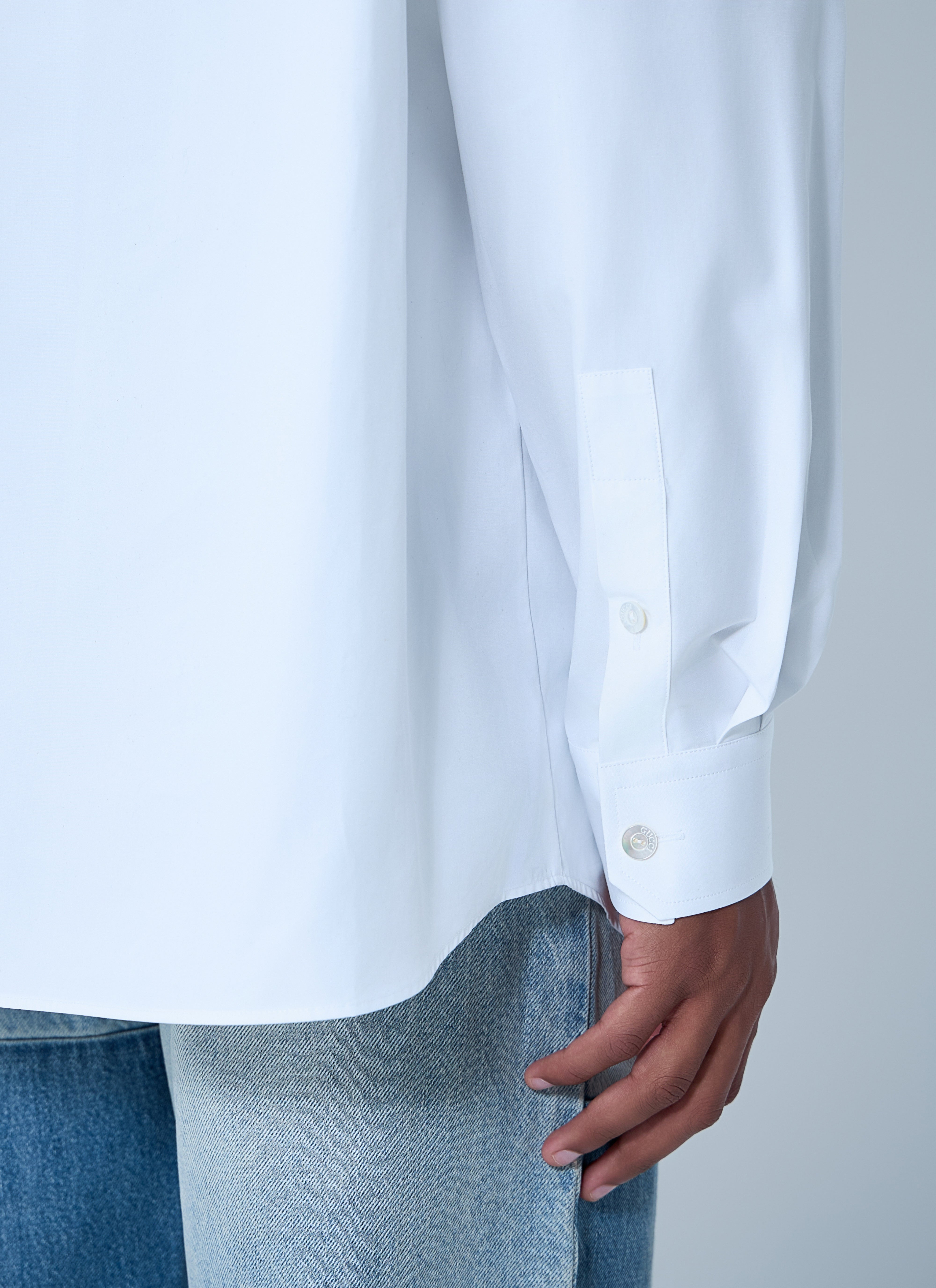 Gucci Men Logo Embroidery Button-Down Shirt - 6