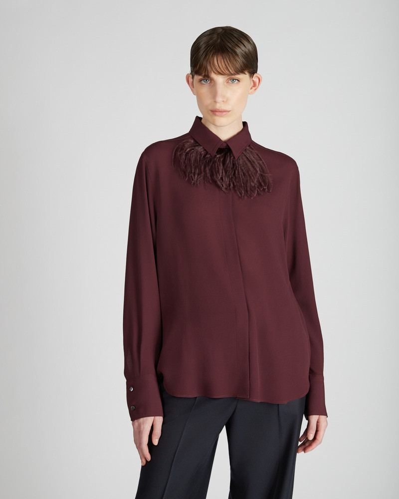 SLOWEAR Silk and acetate crêpe de chine slim fit shirt outlook