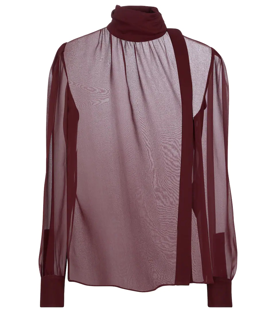 Sheer silk crêpe blouse - 1